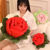 Rose Plush Toy Large Realistic Flower Pillow Decor Stuffed Animal Soft Hugging Cushion