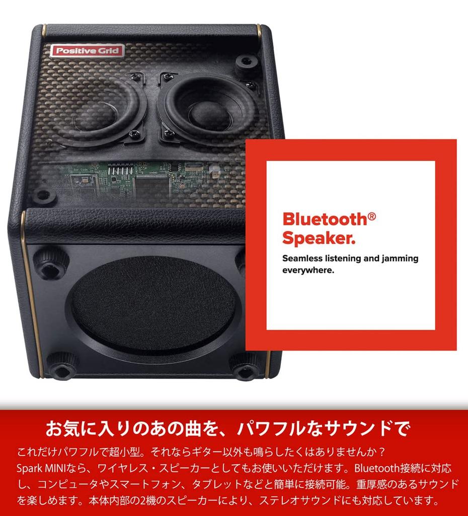 Positive Grid Spark MINI Pearl Compact Guitar Amplifier with Bluetooth and Speaker for Electric and Acoustic Guitar Practice Includes Original Pick