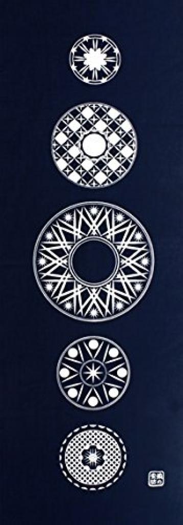 Dyeing Anbo Hand Towel Edge Authentic Dyed Cotton Tokuoka Made in Japan 35cm x 100cm "Circle Kiriko" 100%