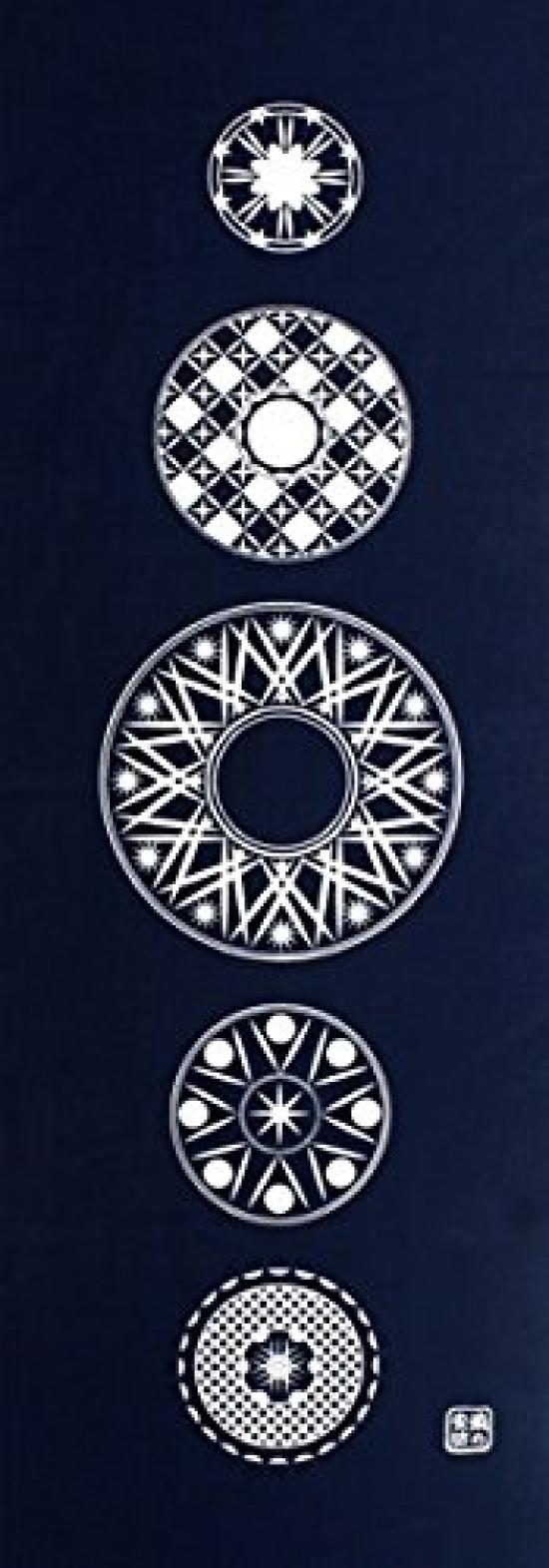 

Dyeing Anbo Hand Towel Edge Authentic Dyed Cotton Tokuoka Made in Japan 35cm x 100cm Circle Kiriko 100%