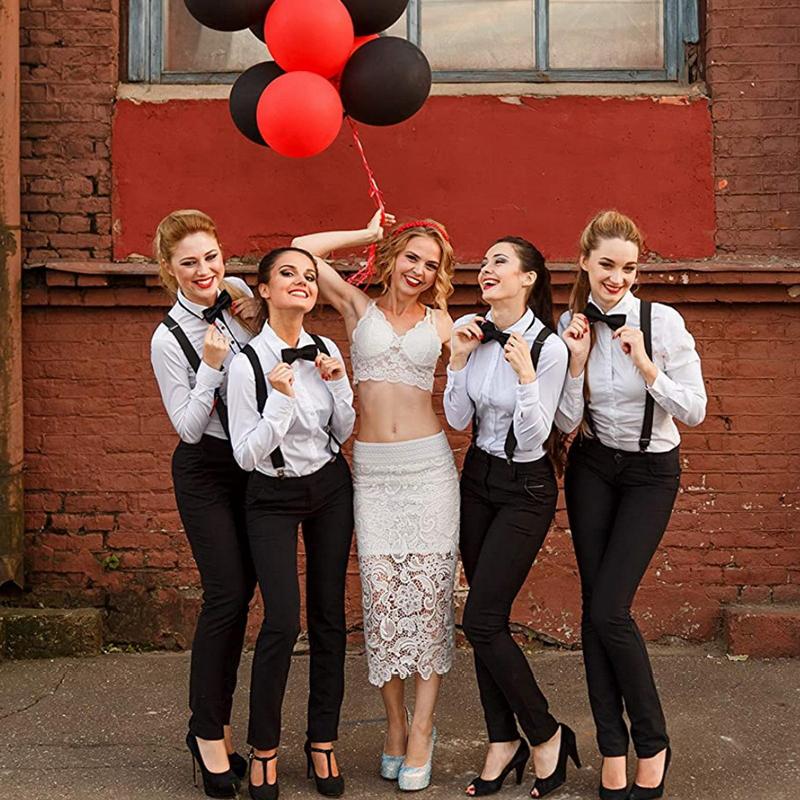 Ensemble classique de bretelles et nœud papillon, bretelles élastiques réglables en Y de 2,5 cm de large avec 3 clips, nœud papillon tissé pré-noué de 12 cm, taille unique pour hommes et femmes