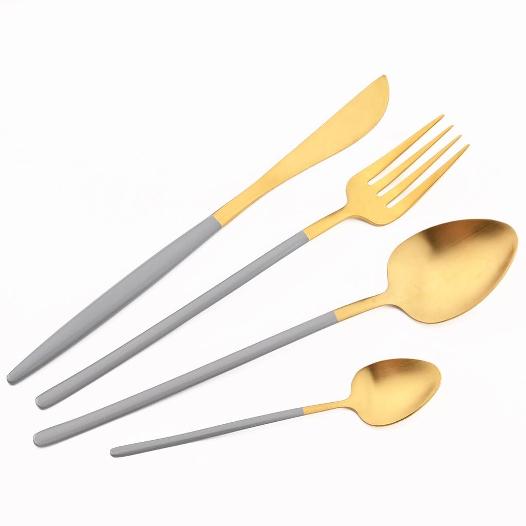 24Pcs Gold Cutlery Set 304 Stainless Steel Dinnerware Set Dinner Knives Forks Coffee Spoon Silverware Kitchen Flatware Tableware