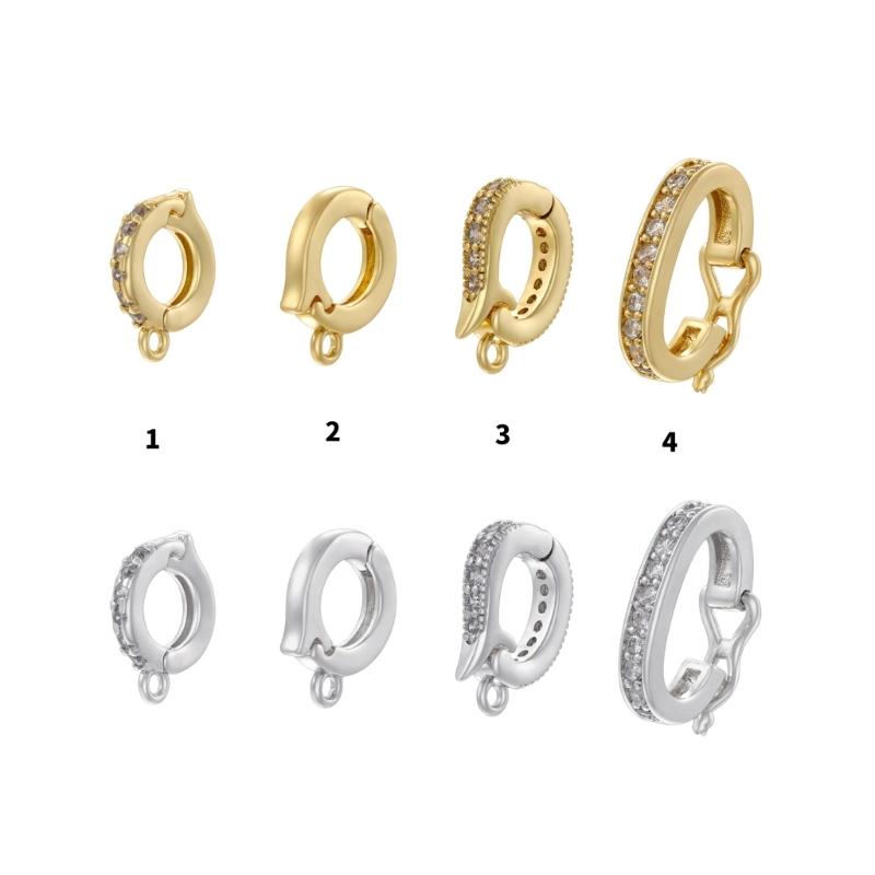 Elegant Cubic Zirconia Clasp Portable for Pearls Enhancing Push Connectors Jewelry Accessory for Bracelets Necklacer