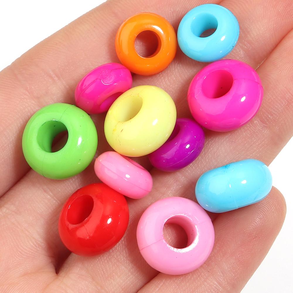 50-100pcs Acrylic Beads Mixed Color Abacus Loose Beads For Jewelry Making DIY Necklace Bracelet Phone Chain Keychain Accessories