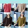 Modern Knit Sweater For Women With Abstract Print And Mandarin Collar