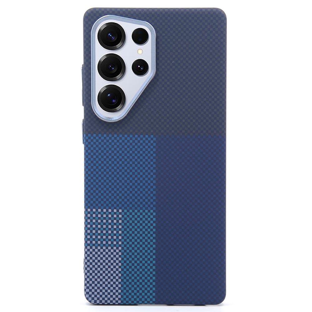 For Samsung Galaxy S25 Ultra Magnetic Case Carbon Fiber Texture Water Transfer PC Phone Cover