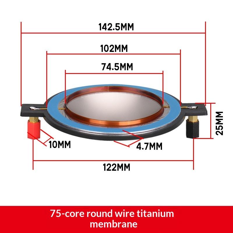 1Pc Titanium Film Tweeter Voice Coil Membrane Diy Parts 34.4 44.4 51.3 72.2 74.5Mm Core Treble Speaker Repair Accessories Black