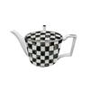Piatto piano in ceramica a scacchi bianco e nero Tazza da caffè e piattino in bone china Piatti per cibi occidentali Stoviglie eleganti per la casa Tazza