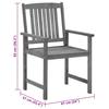 Garden Chairs with Cushions 2 pcs Grey Solid Acacia Wood