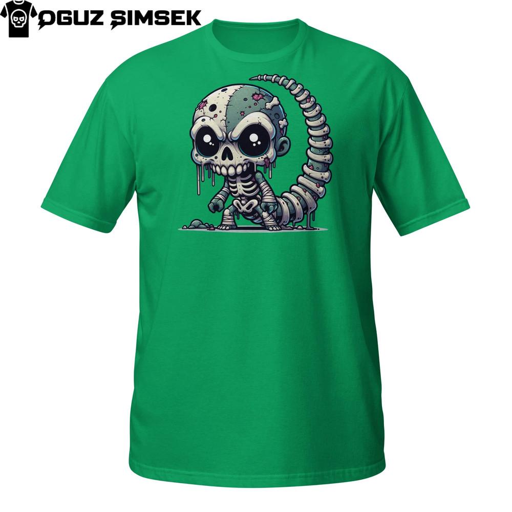 

Skeleton Worm T-Shirt | Creepy Cute Skull Creature | Gothic Horror Cartoon Tee 4XL