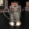 Vintage Russisch-Stil Whiskeyglasbecher mit Henkel Kreatives Metall-Trinkgeschirr für Partys und Treffen