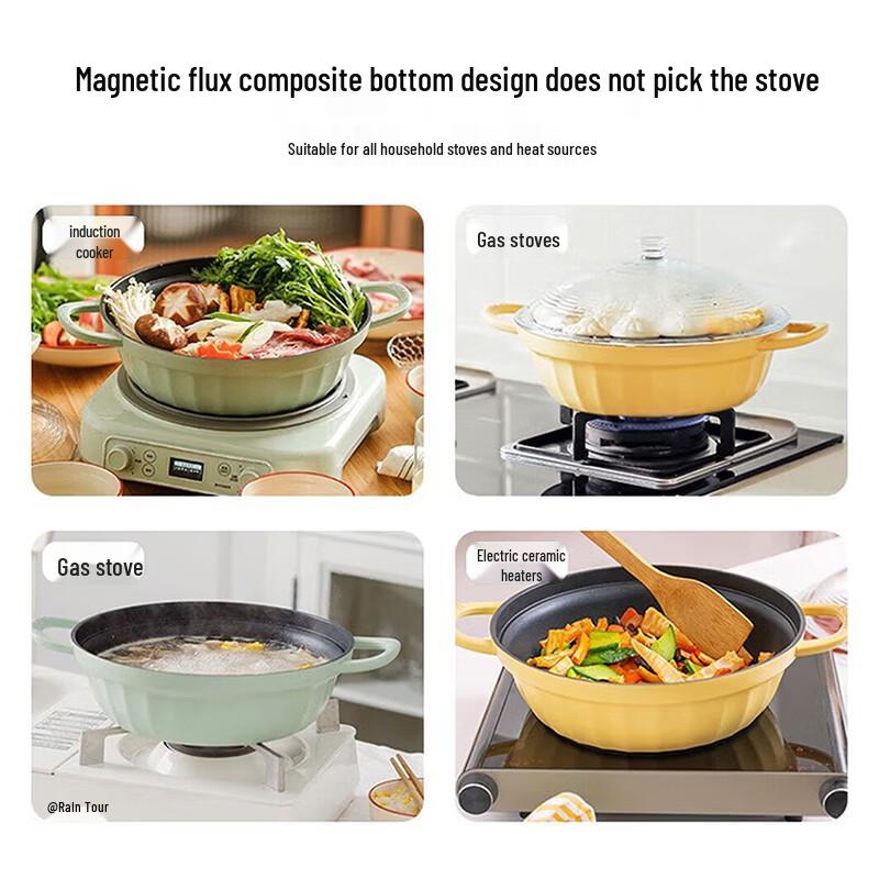Buydeem 28cm Multifunction Enamel Pot