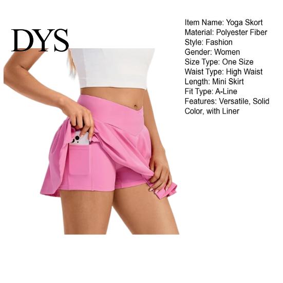 Gonna Versatile Donna Skort Yoga Stile A-line Sportivo con Fodera Colore Unico Tessuto Confortevole Sexy