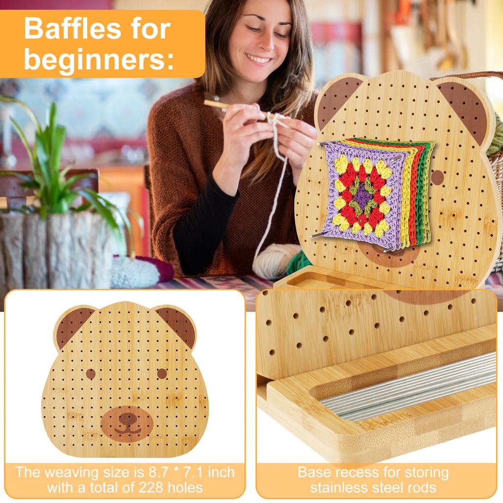 Crochet Blocking Board Cute Granny Square Blocking Boards Bamboo Knitting Blocking Board for DIY Handmade Crochet Projects