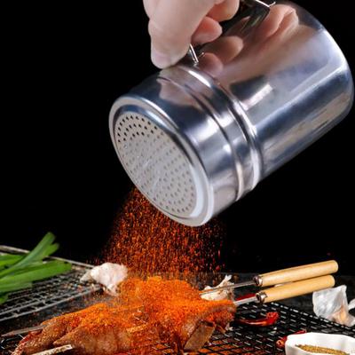 Convenient Comfortable Grip Storage Stainless Steel Flour Cinnamon Sugar Shaker Dispenser Dining Room Supplies Pizza Shaker