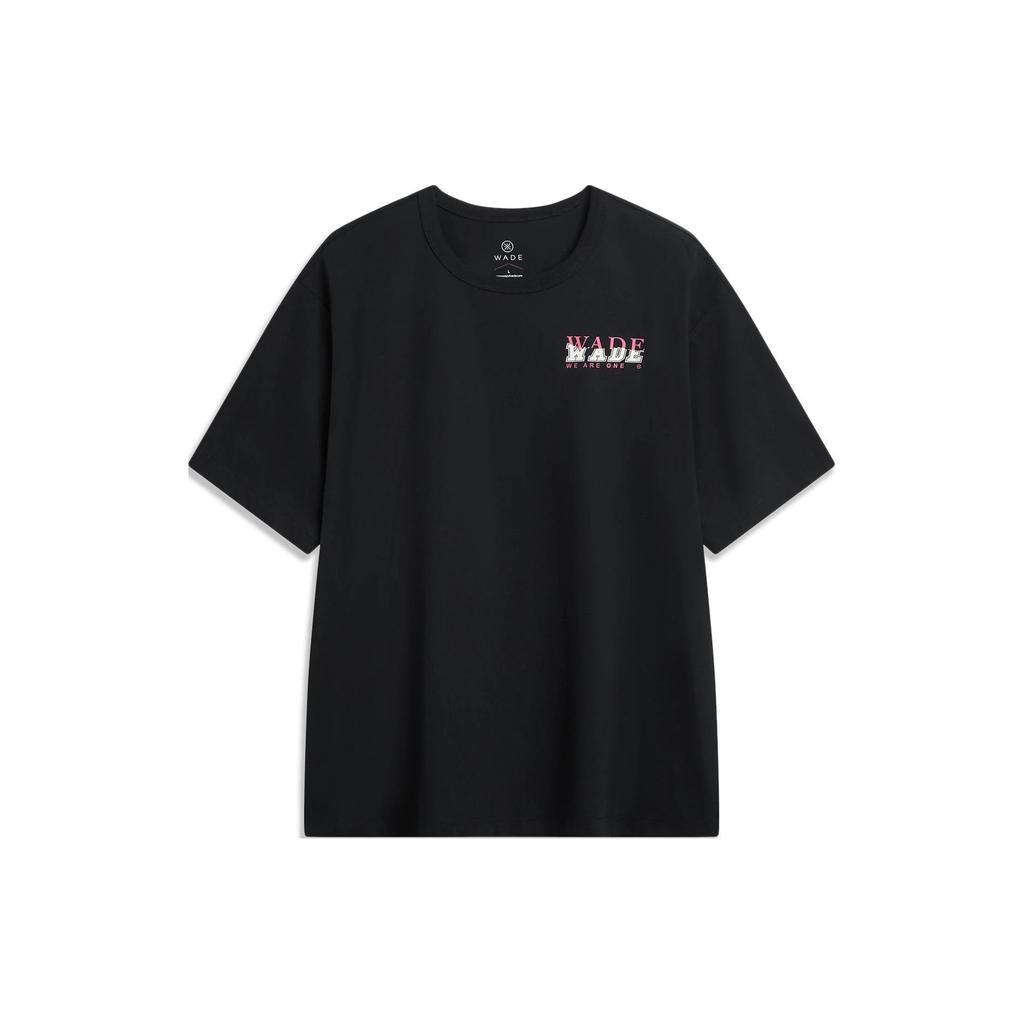 Li Ning T Shirts Men's Black Crew Neck Moderate Straight Fit AHSU361-6