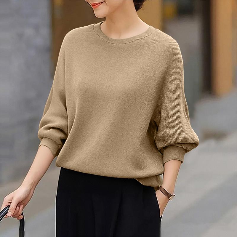 

ZANZEA Жіноча повсякденна блузка з круглим вирізом, однотонна, з довгим рукавом M