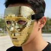 Maschera Specchio Mosaico Integrale Riflettente Stile Palla da Discoteca Accessorio Costume per Festa Evento Halloween Decorazione Cinturino Regolabile