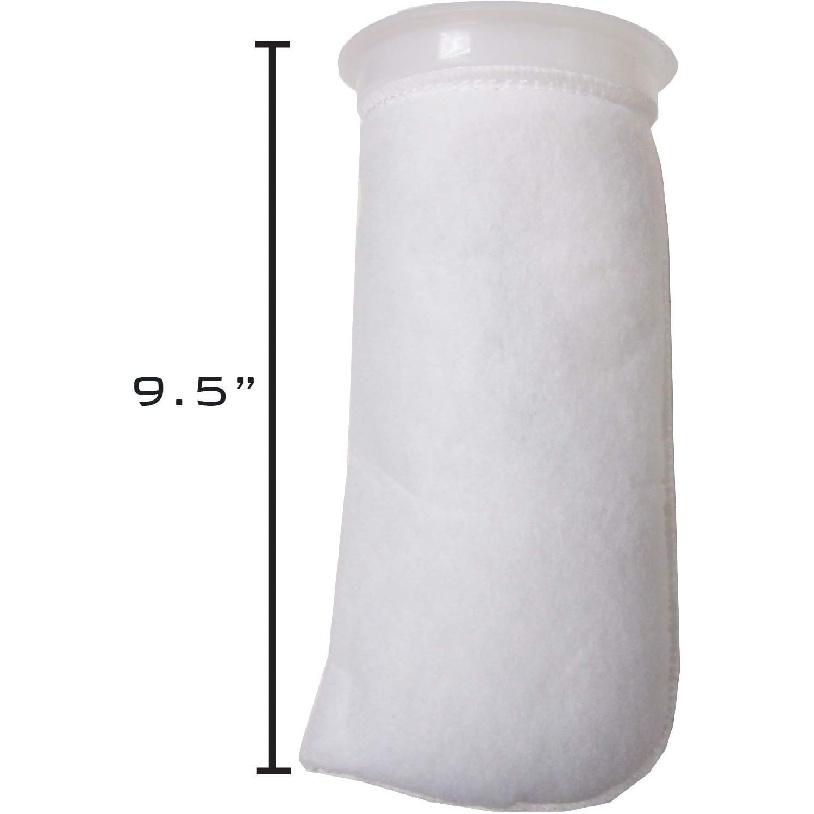 4 Pack - 4 Inch Ring Filter Socks 200 Micron - Aquarium Felt Filter Bags -4 Inch Ring By 9.5 Inch Long [Short Version] - Fits Eshopps and Aqueon