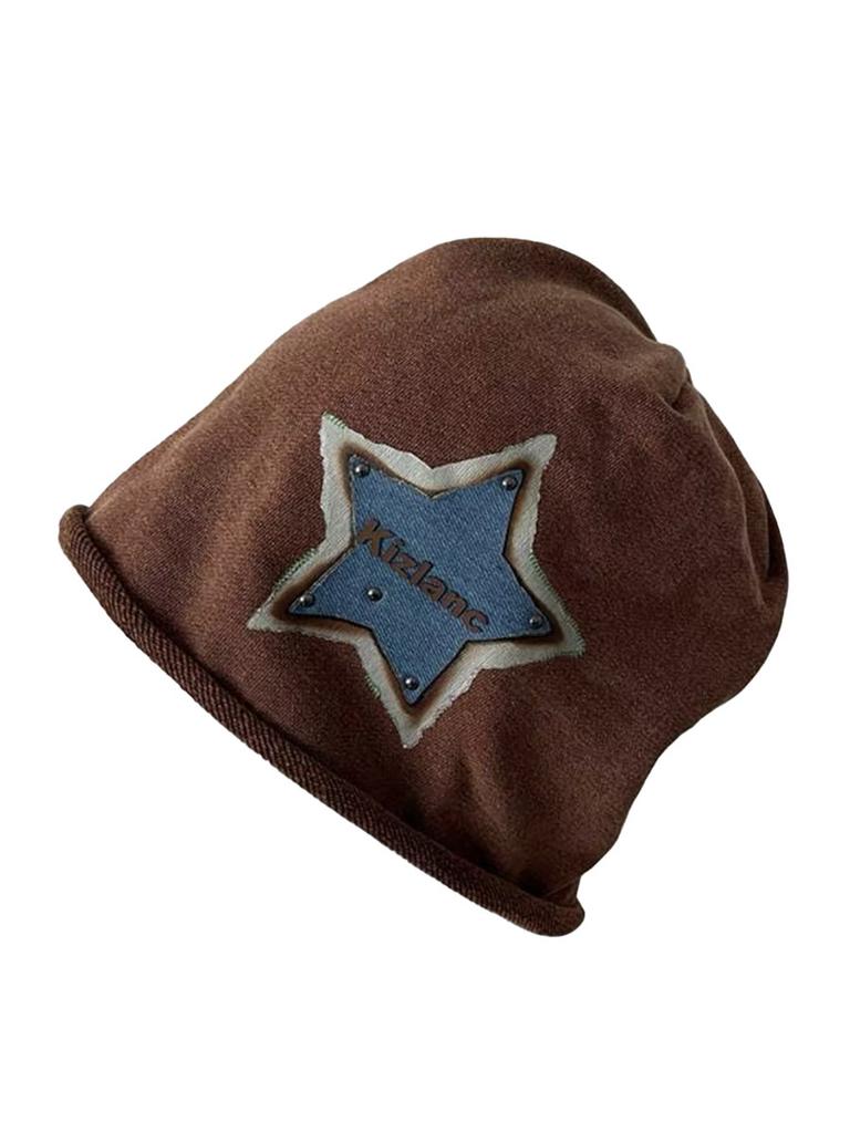 Design sense American retro star embroidery stack hat women's autumn and winter versatile lazy cold hat slack bag head hat