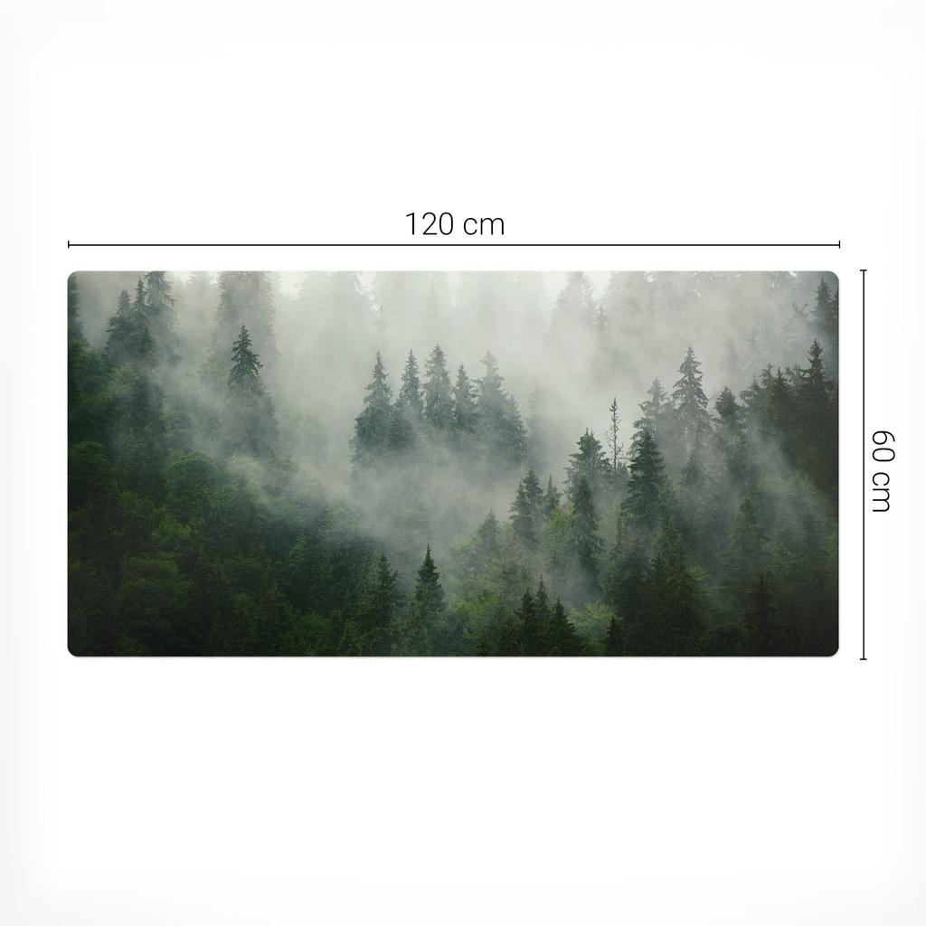 Non-slip Decorative Vinyl Mat Misty Pine Forest 120X60 Cm