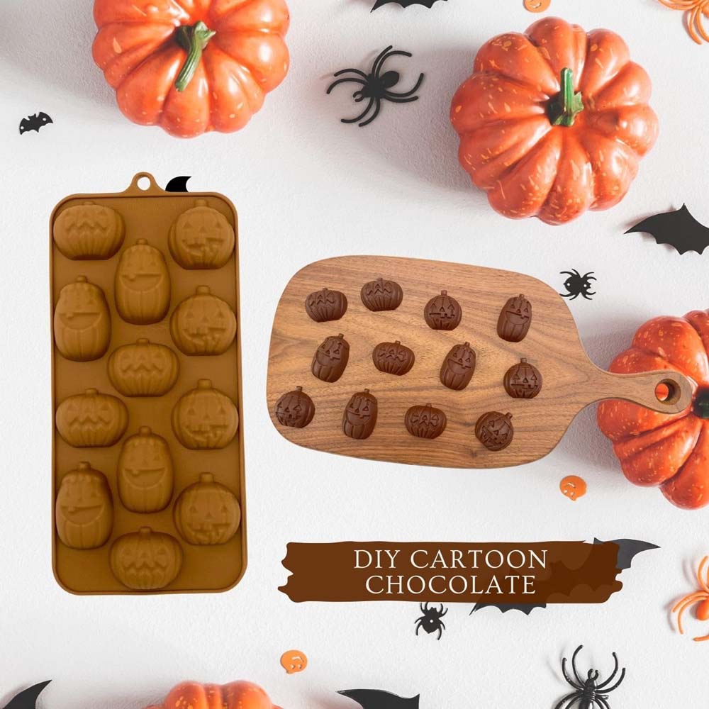 Halloween Ghost Pumpkin Silicone Mould Candy Wax Melt Ice Jelly Chocolate Mold