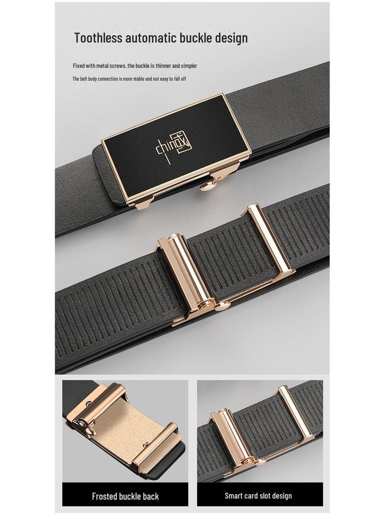 Cloris Kelsey Men's Toothless Automatic Buckle Casual Belt