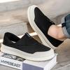 Flat-soled Versatile Fashionable and Simple Men's Casual Sneakers Solid Color Casual Breathable Lazy Men's Shoes