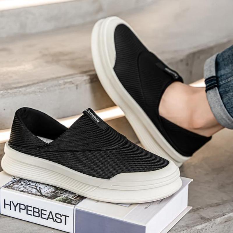 Flat-soled Versatile Fashionable and Simple Men's Casual Sneakers Solid Color Casual Breathable Lazy Men's Shoes