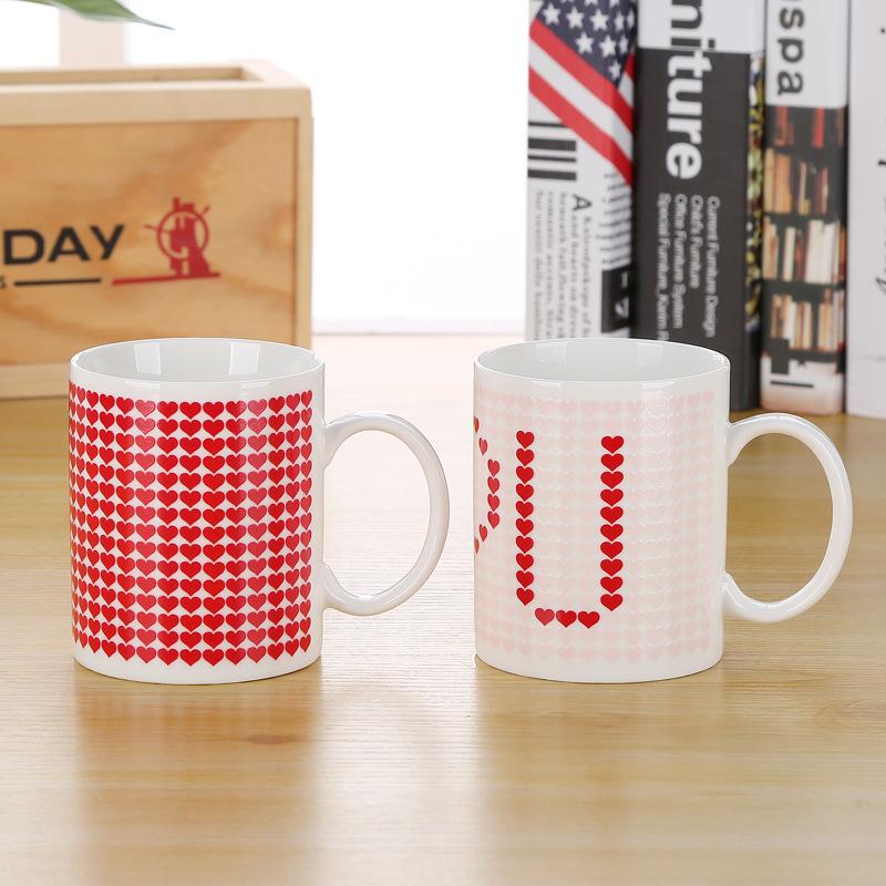 12 Färgskiftande Mugg Batterilampa Kaffekopp Kreativ Morgon Keramisk Kopp