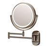 Adjustable 360 Degree Rotating Makeup Mirror Wall Mounted With LED Light Double Side Magnification Bathroom Use