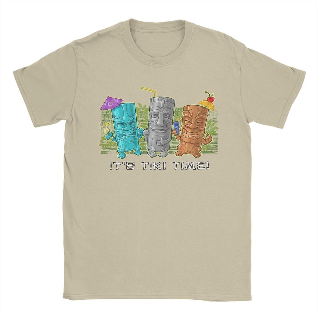 Unisex TShirt Tiki Time Mugs Vintage 100 Cotton Tee Shirt Short Sleeve T Shirts O Neck Tops Gift Idea