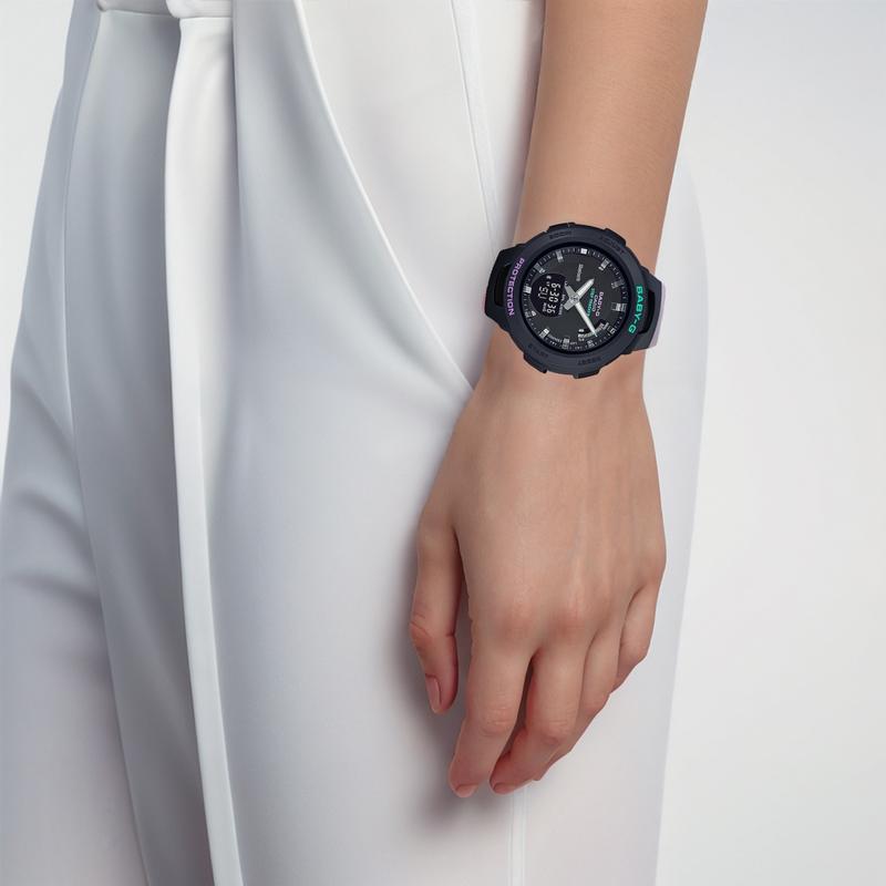 Casio BABY-G Bluetooth pedometer multi-function waterproof and shockproof sports watch quartz movement Japanese and Korean watch women's BSA-B100MT-1A