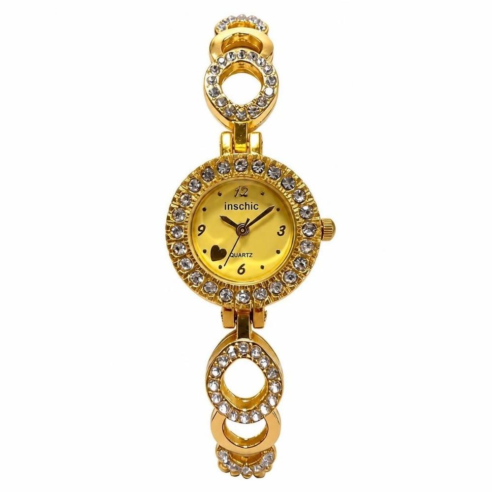 Small Dial Women Watch Round Bracelet Ladies Wristwatch Luxury Diamond Inlaid Watch Daily Use