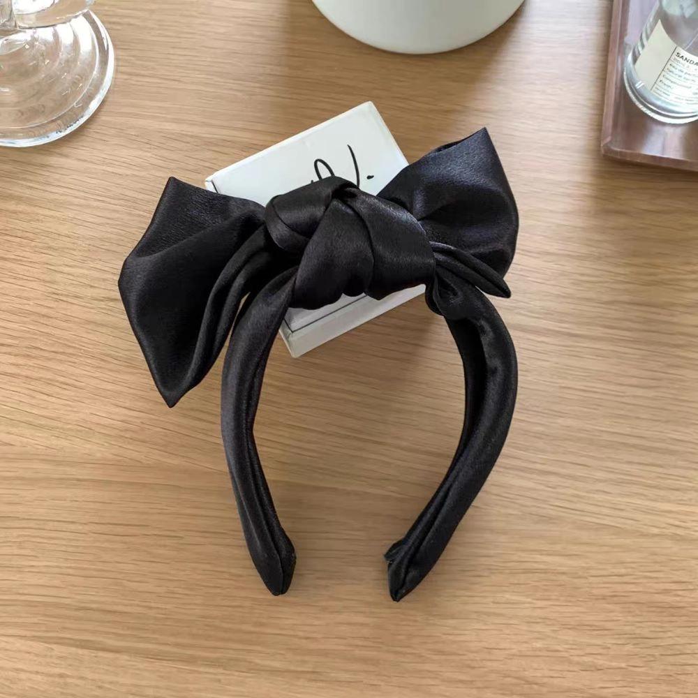 Satin Lolita Hair Band Sweet Cosplay Hair Hoop Big Bowknot Headband  Makeup Hairband