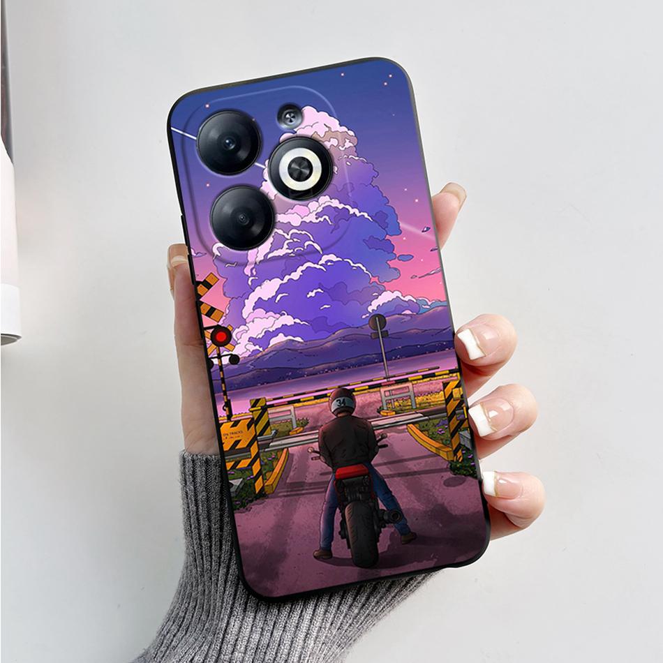 Case For Infinix Smart 8 Back Cover Black Silicon Soft TPU Marble Cover For Infinix Smart 8 X6525 Funda Smart8 Phone Cases Coque