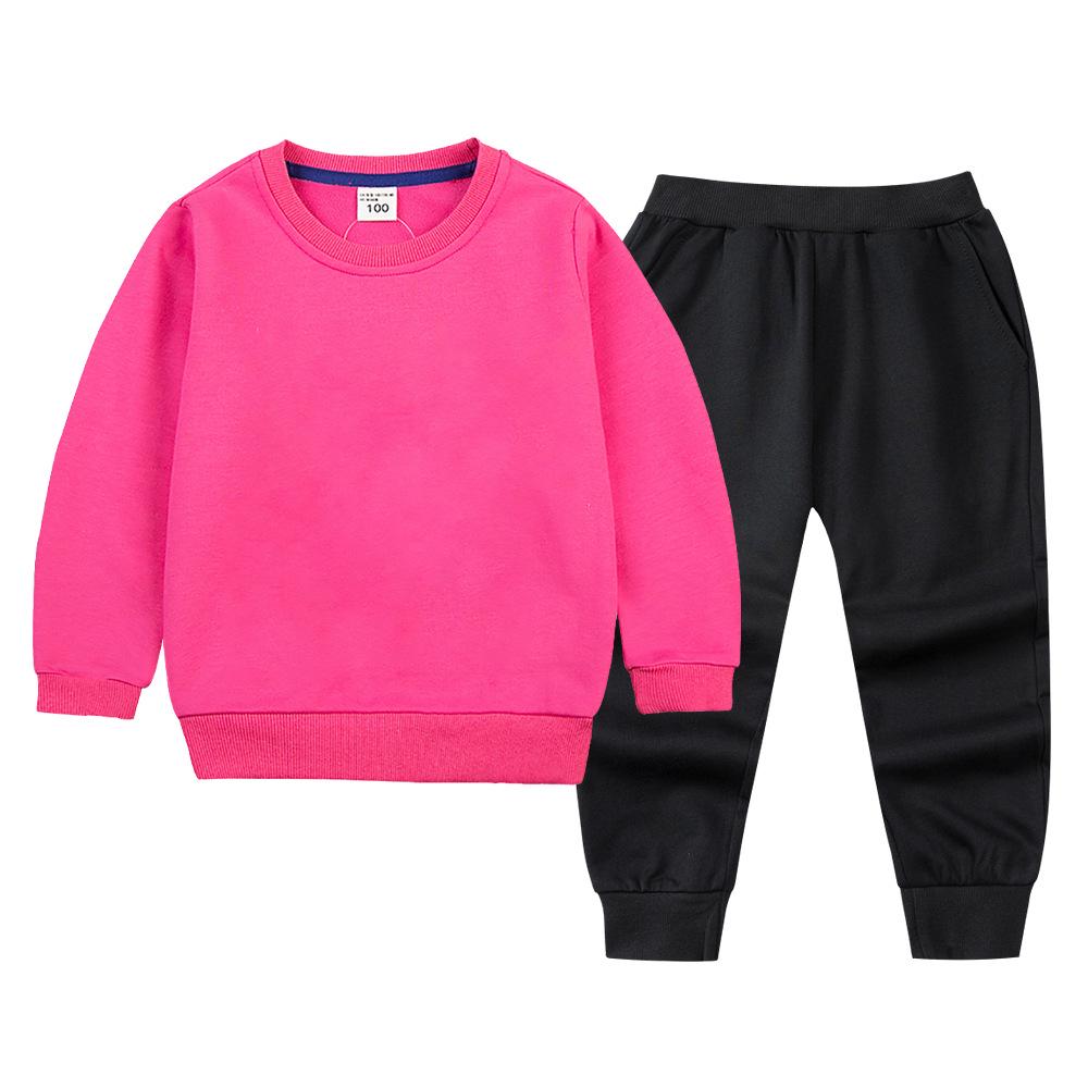 Children's Hoodie & Sweatpants Set: Autumn/Winter Casual Two-Piece with Custom Print Option