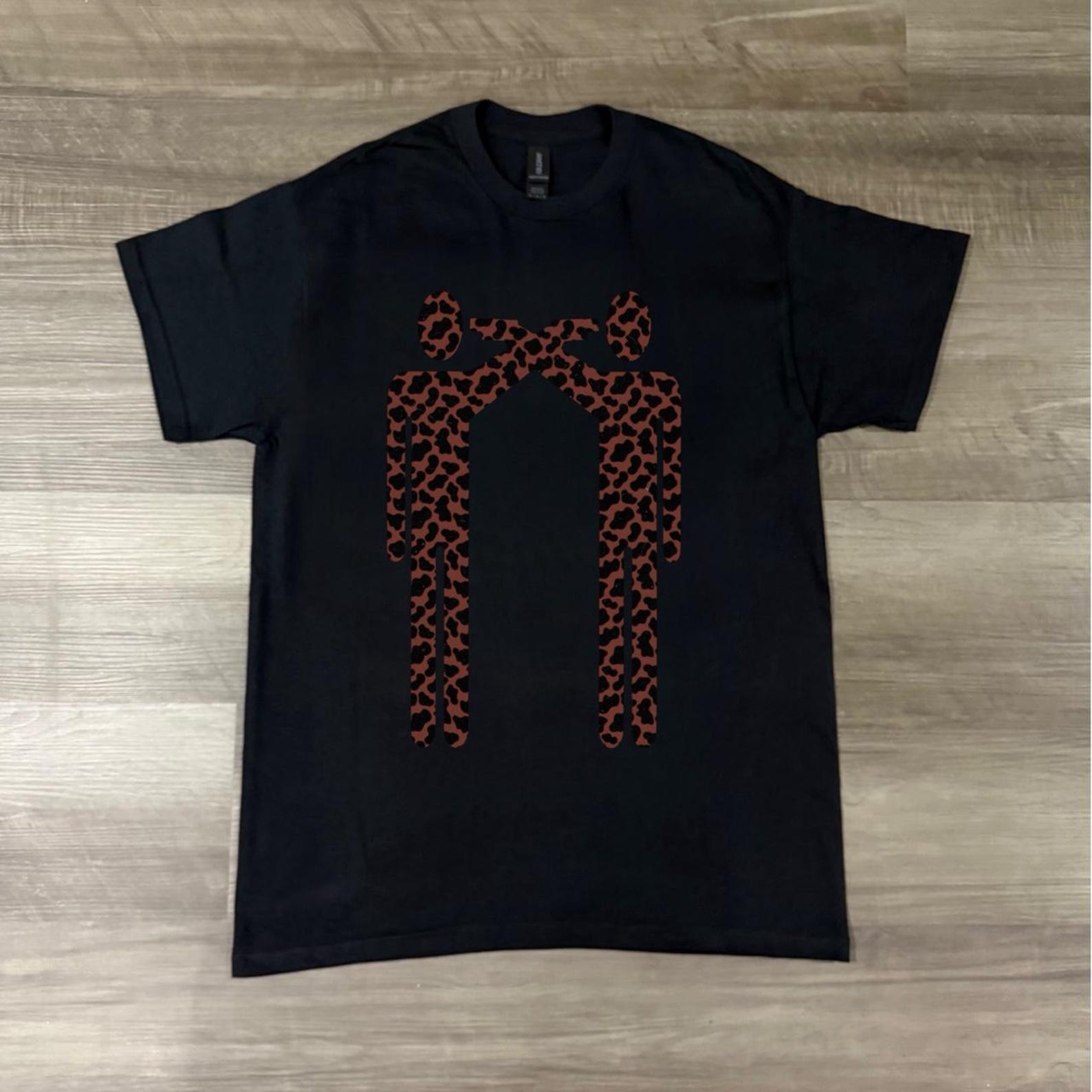 Leopard print graphic tee, Confrontation Graphic Tee — Two Figures Pointing T-Shirts, Leopard Couple Shirt, Matching Couples Tee S