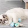 Plush Cat Toy Ball with Built-in Bell Soft Macaron Balls Bite-Resistant Cat Chew Toys for Indoor Cats and Kittens