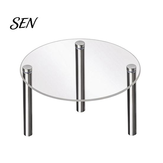 Acrylic Risers for Figurines Cake Stand, Multi-Tier Food Display Clear Cupcake Holder, Detachable Rack Adjustable Metal Support Dessert Table Birthday