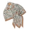Cotton Linen Printed Square Scarf 110x110cm Lightweight Wrap Women Boho Style Headwrap Neck Accessory