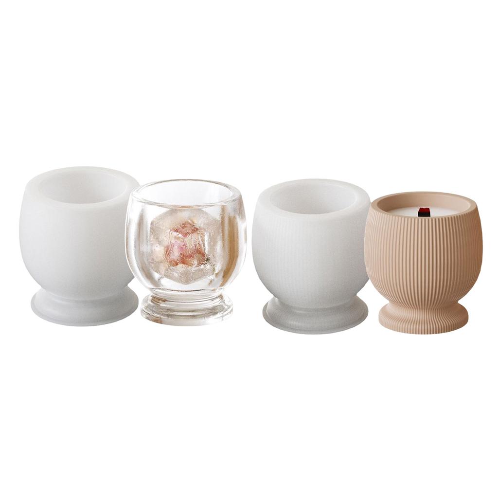 Multipurpose Sturdy Silicone Goblet Candle Holder Mould Set Portable for Resin Plaster Craft Supplies Assorted Sizes