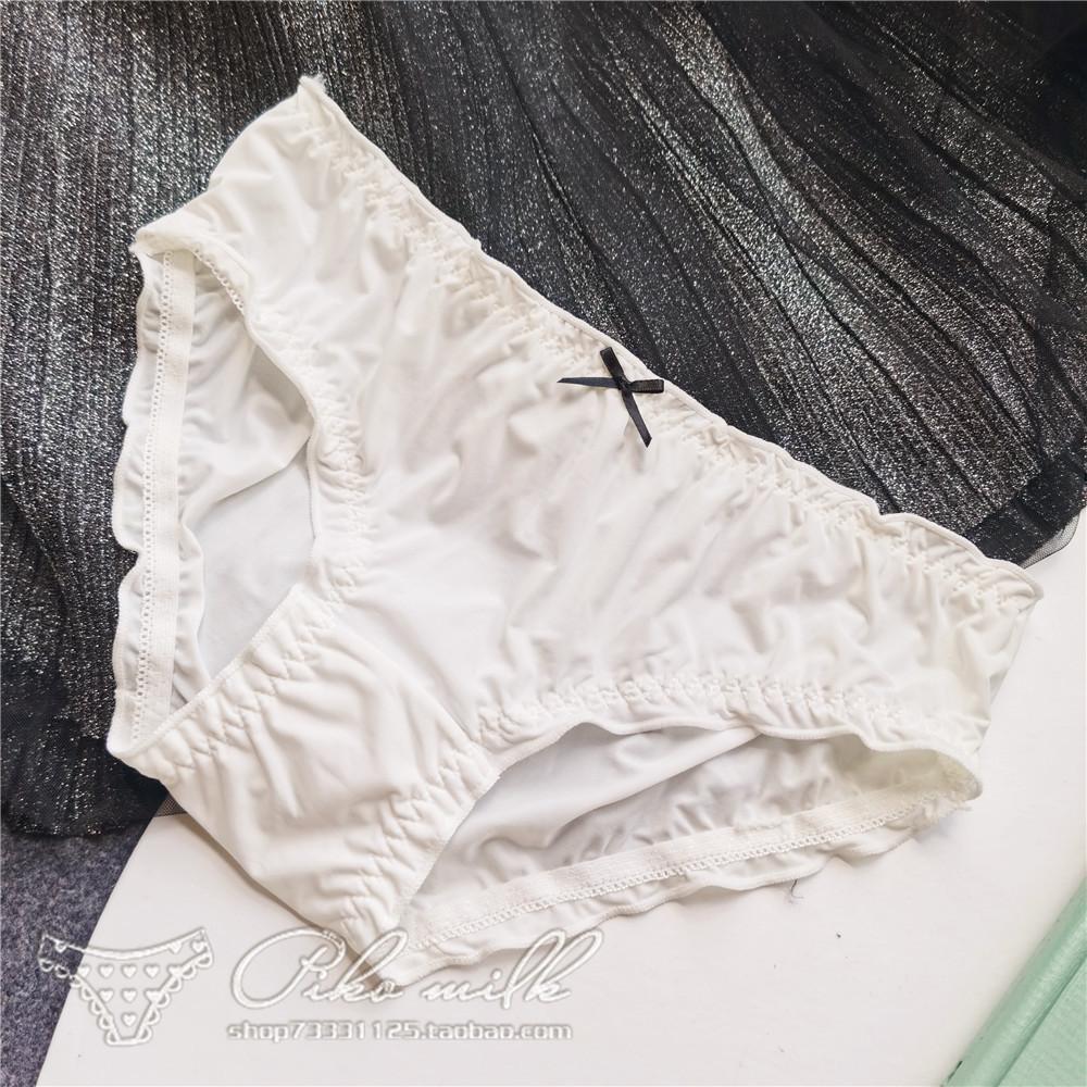 

Женские трусики, простой стиль, однотонные трусы из ледяного шелка, милое женское нижнее белье с запахом на бедрах One Size белый