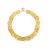Vintage-Style Wide Textured Handmade Necklace: 18K Gold & Stainless Steel Women's Jewelry