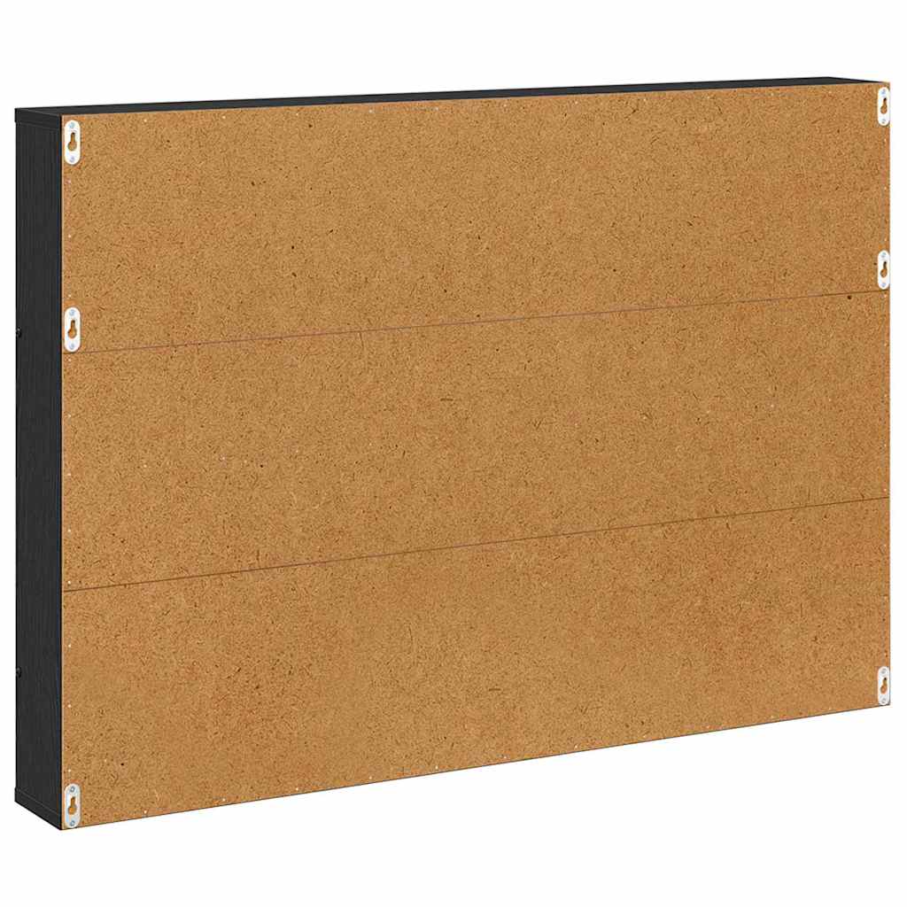 Magazine Shelf with Shelf Black Oak Effect 100 x 12 x 70 cm