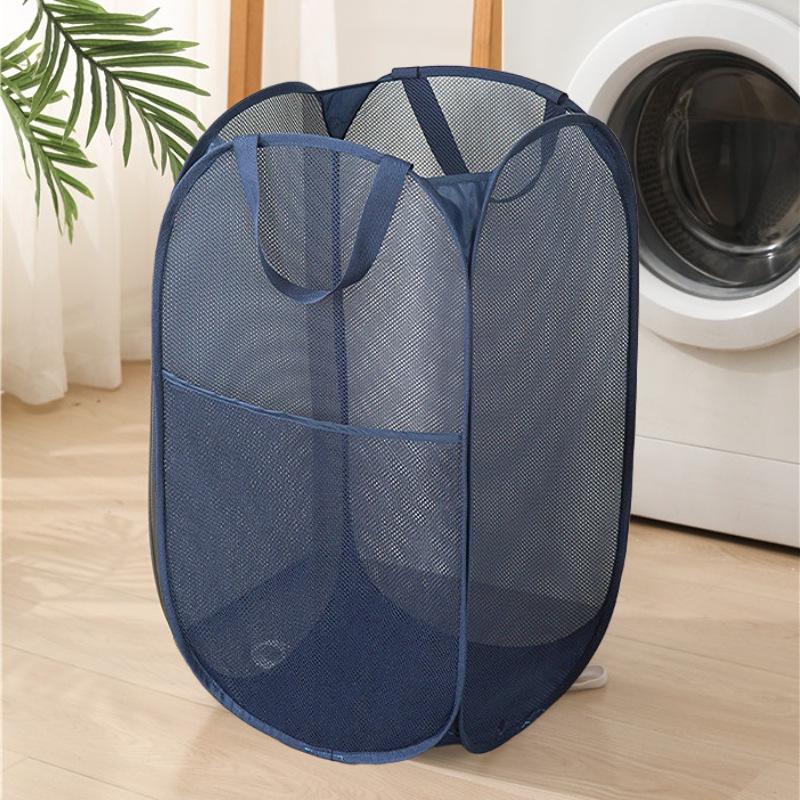 Large Portable Mesh Laundry Hamper for Dirty Clothes