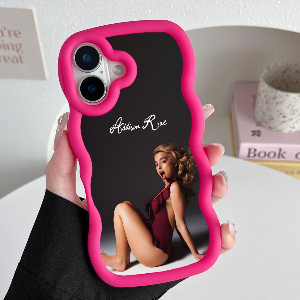 Addison Rae Mobile Phone Case for iPhone 17 16 15 14 13 12 11 Air Pro Max Plus Wavy Edge TPU Colorful Cover Cover Luxury Pretty