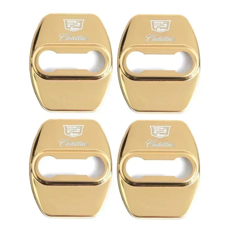 4pcs Car Door Lock Cover Protection Stickers for Cadillac CTS Escalade ATS Auto Interior Decal Replacement Logo Accessories