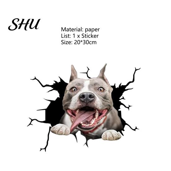 Car Body Sticker Funny Stickers Realistic Exquisite Pattern Simulation Pet Crack Design 3D Trim Effect Decorate Eye-catching Cute Window for