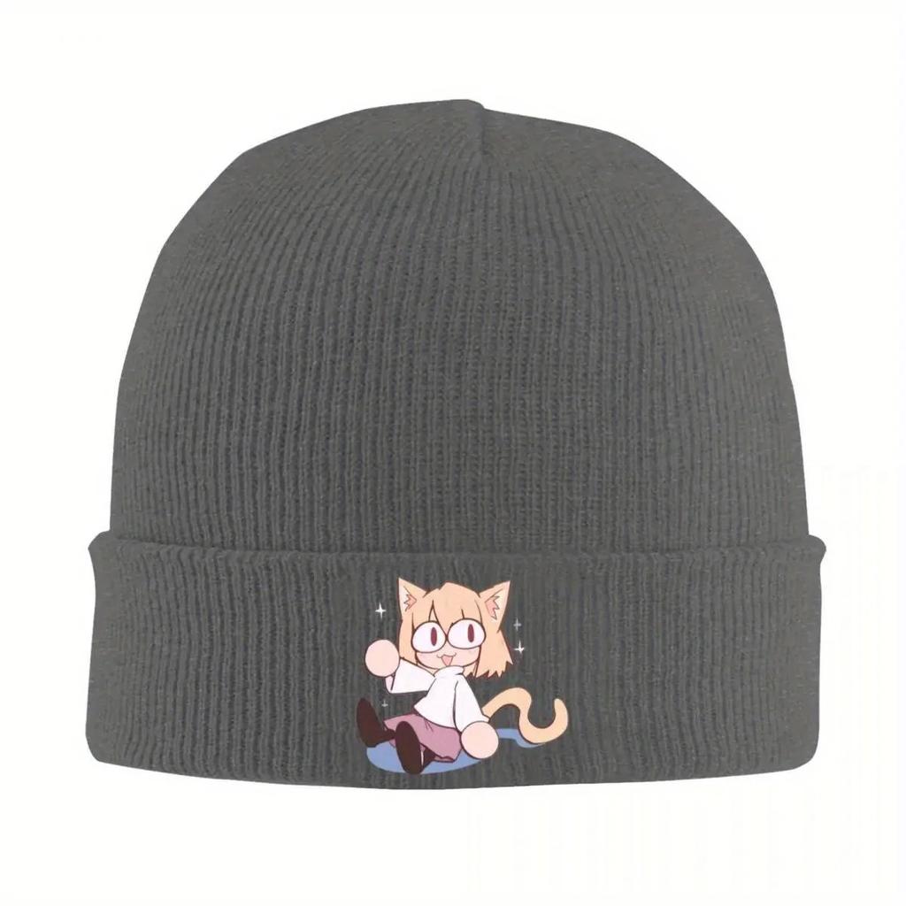 Neco Arc Lustige Neko Memes Mützen Niedliche Cartoon Mützen Unisex Erwachsene Lustige Kpop Strickmütze Winter Thermische Elastische Kappen
